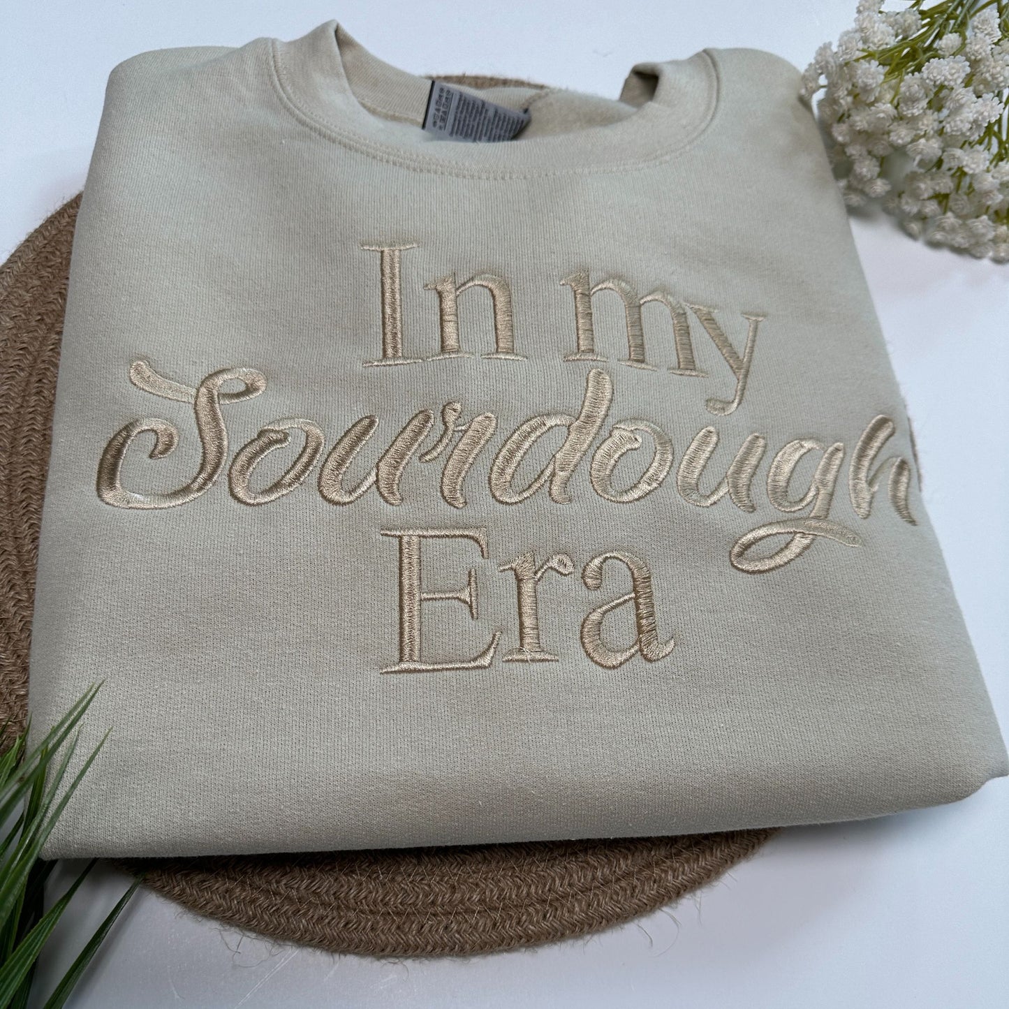 In My Sourdough Era Embroidered Sweatshirt Casual Cotton