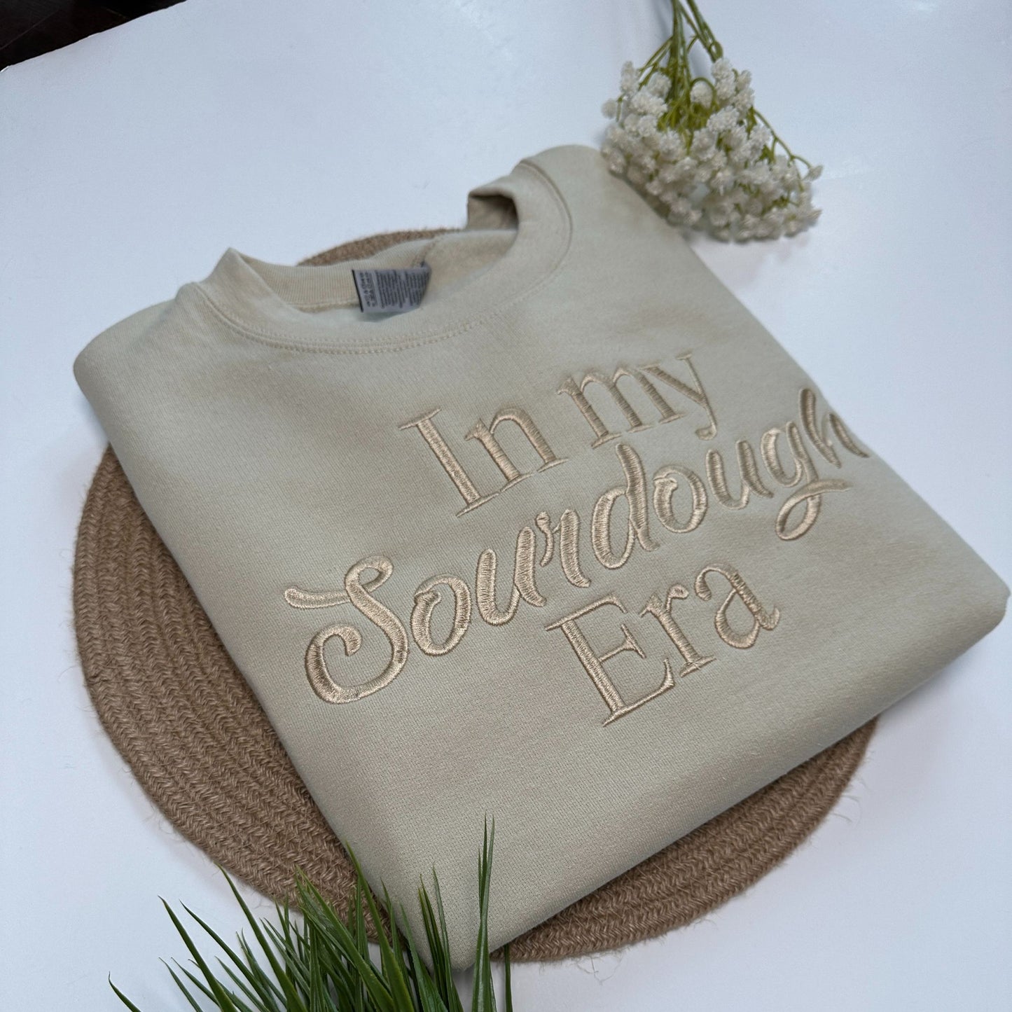In My Sourdough Era Embroidered Sweatshirt Casual Cotton