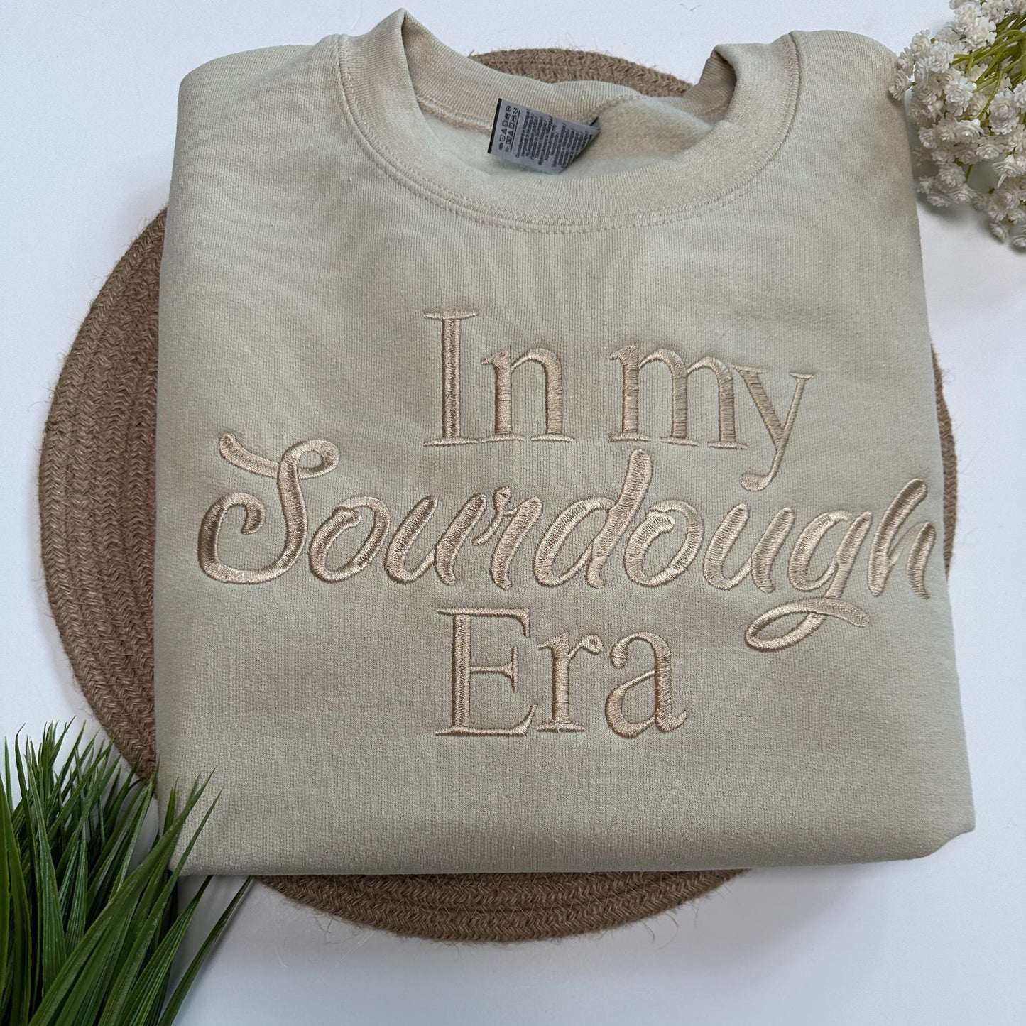In My Sourdough Era Embroidered Sweatshirt Casual Cotton