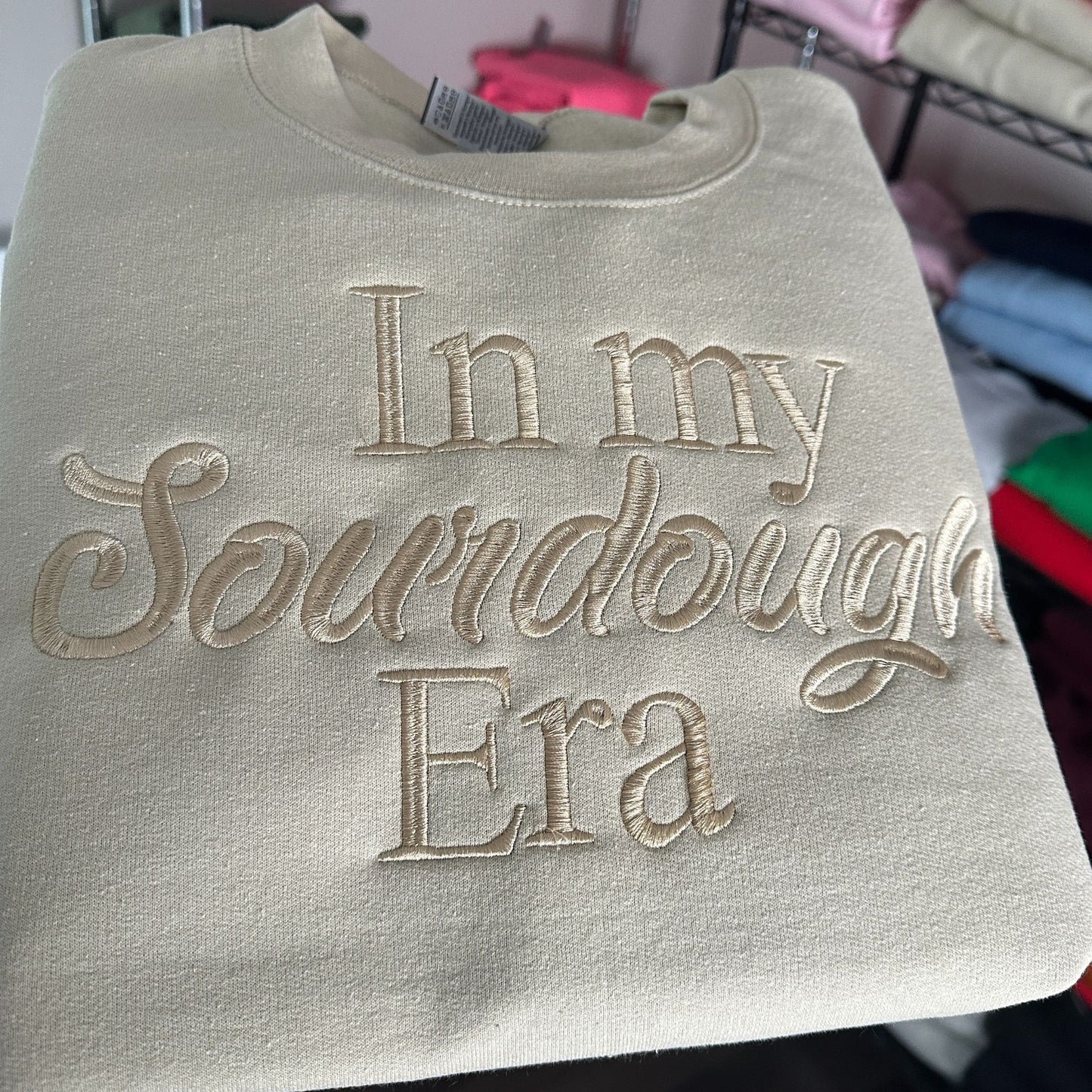 In My Sourdough Era Embroidered Sweatshirt Casual Cotton