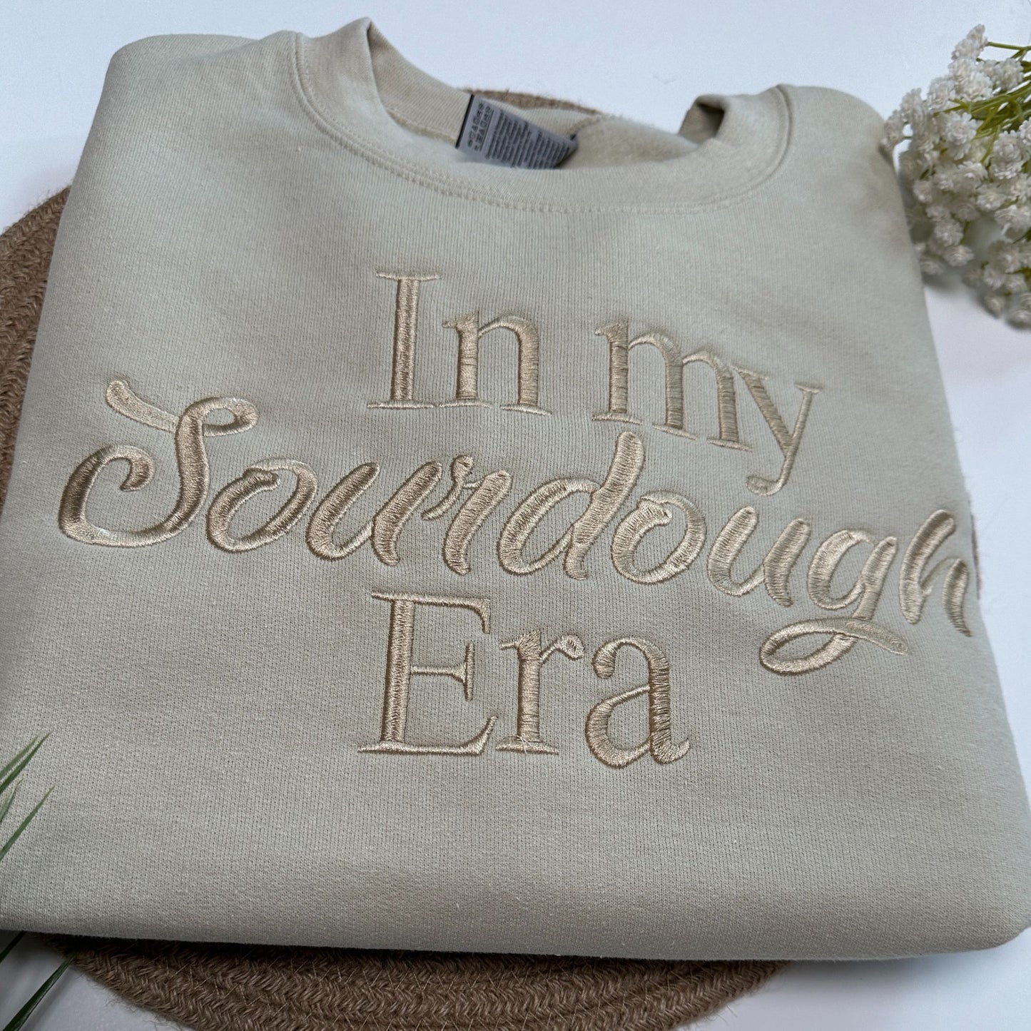 In My Sourdough Era Embroidered Sweatshirt Casual Cotton