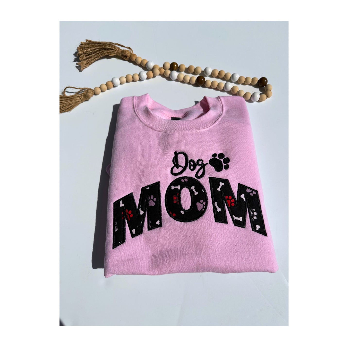 Embroidered Dog Mom Crewneck sweater