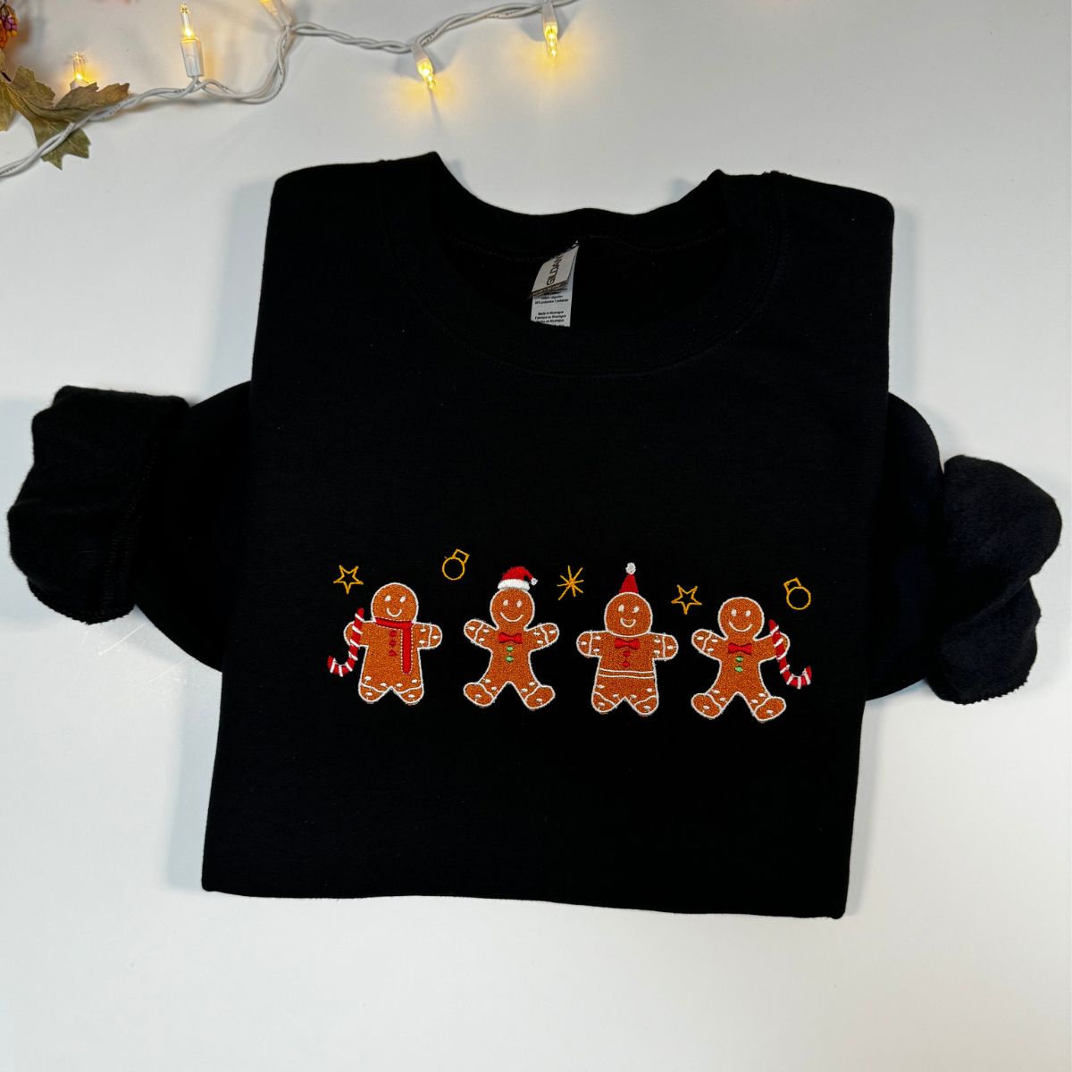 Gingerbread Christmas Sweatshirt Embroidered Crewneck