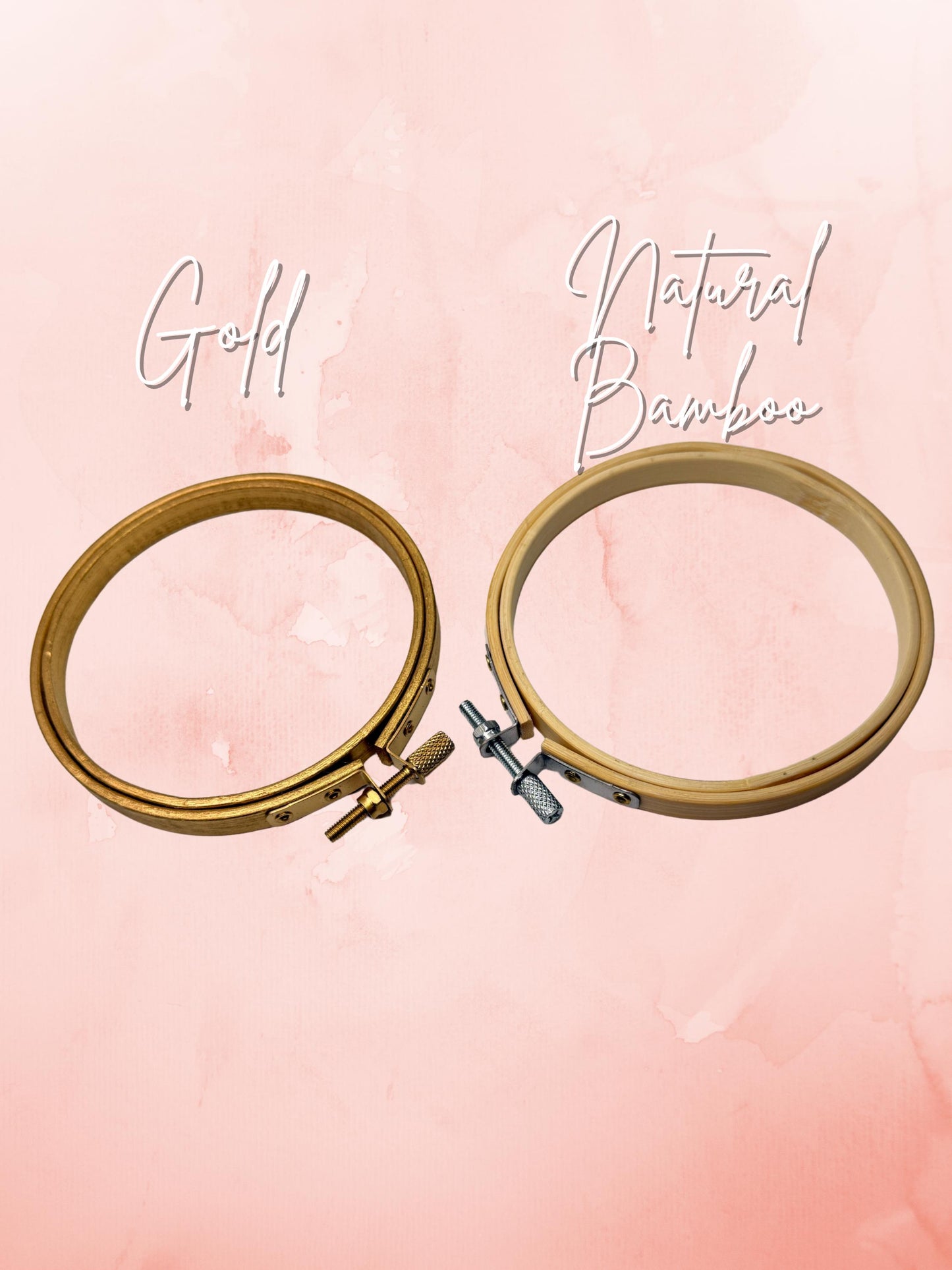 Custom Embroidered Baby's First Christmas Keepsake Ornament, Gold Bamboo Frame