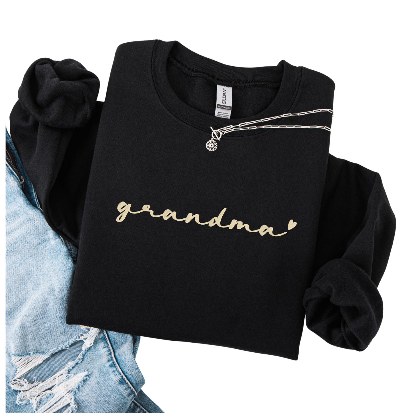 Custom Grandma Embroidered Sweatshirt  Mama Auntie Sweatshirt, Personalized Name Sleeve, Mother's Day Gift, Personalized Grandma Name text