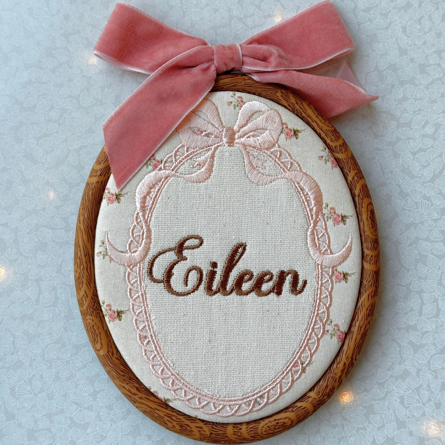 Custom Embroidered Baby Name sign Girl Baby Birth Announcement Sign for Hospital-Vintage Nursery Wall Hanging Baby Shower Gift for new Moms