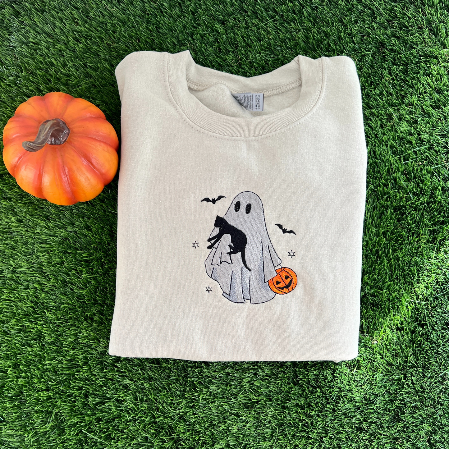 Cat & Ghost Halloween Crewneck Sweatshirt
