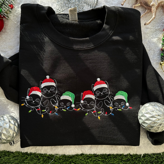 Six Cats Christmas Sweatshirt