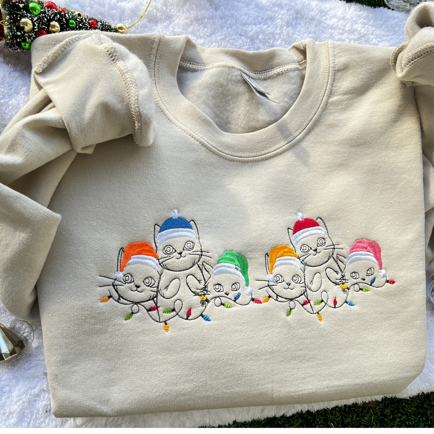 Six Cats Christmas Sweatshirt