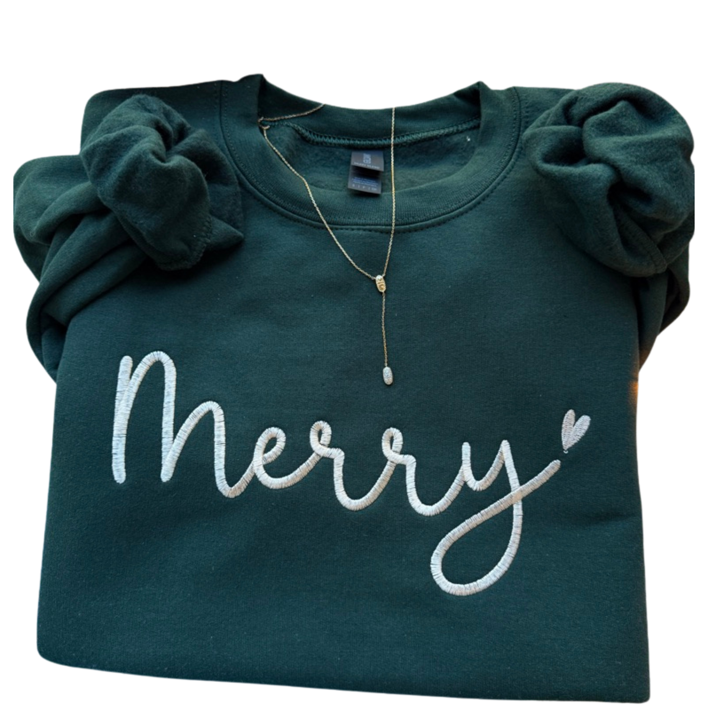 Merry Embroidered Christmas Crewneck Sweatshirt
