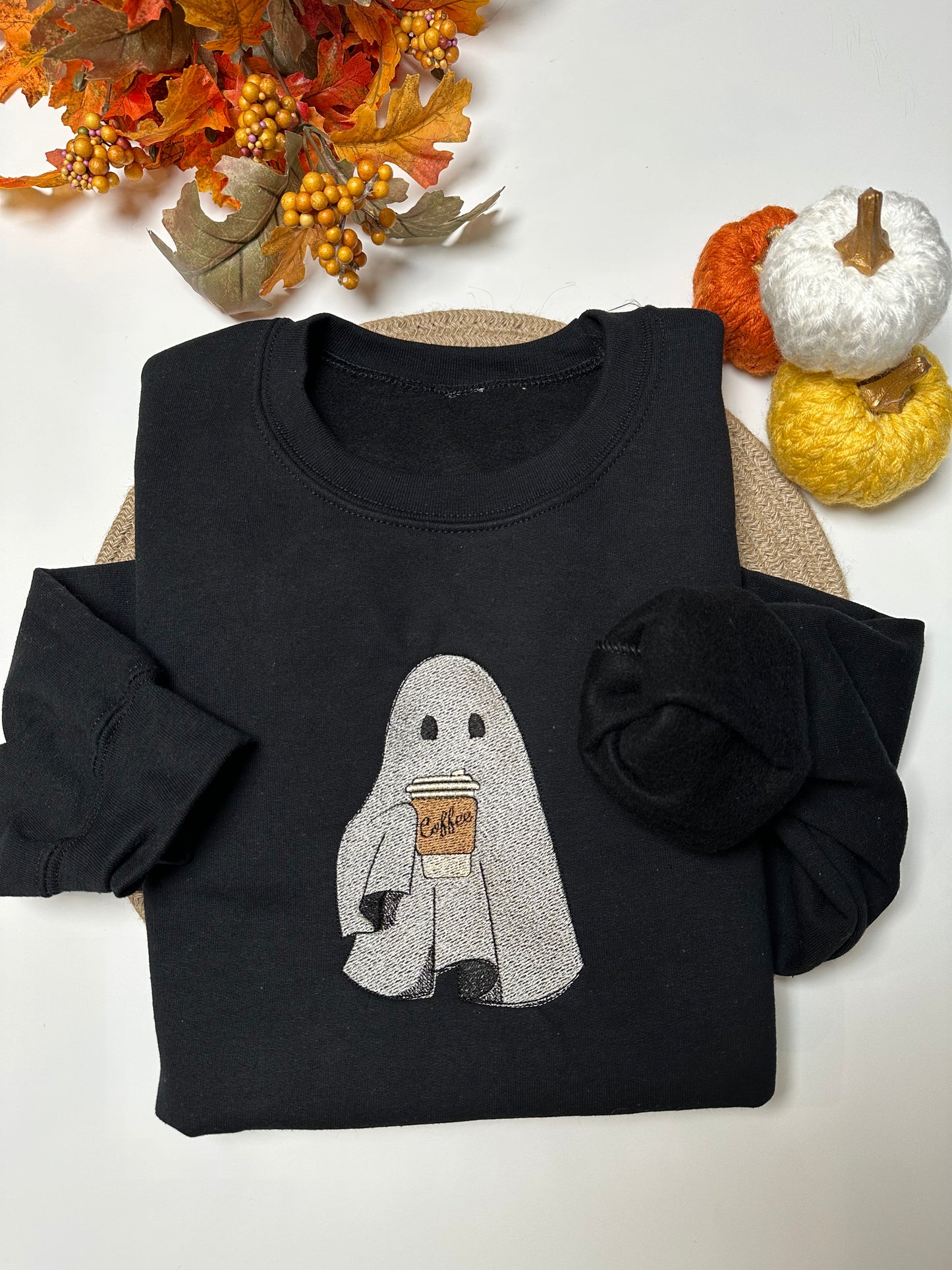 Coffee Drinking Ghost Halloween Sweatshirt