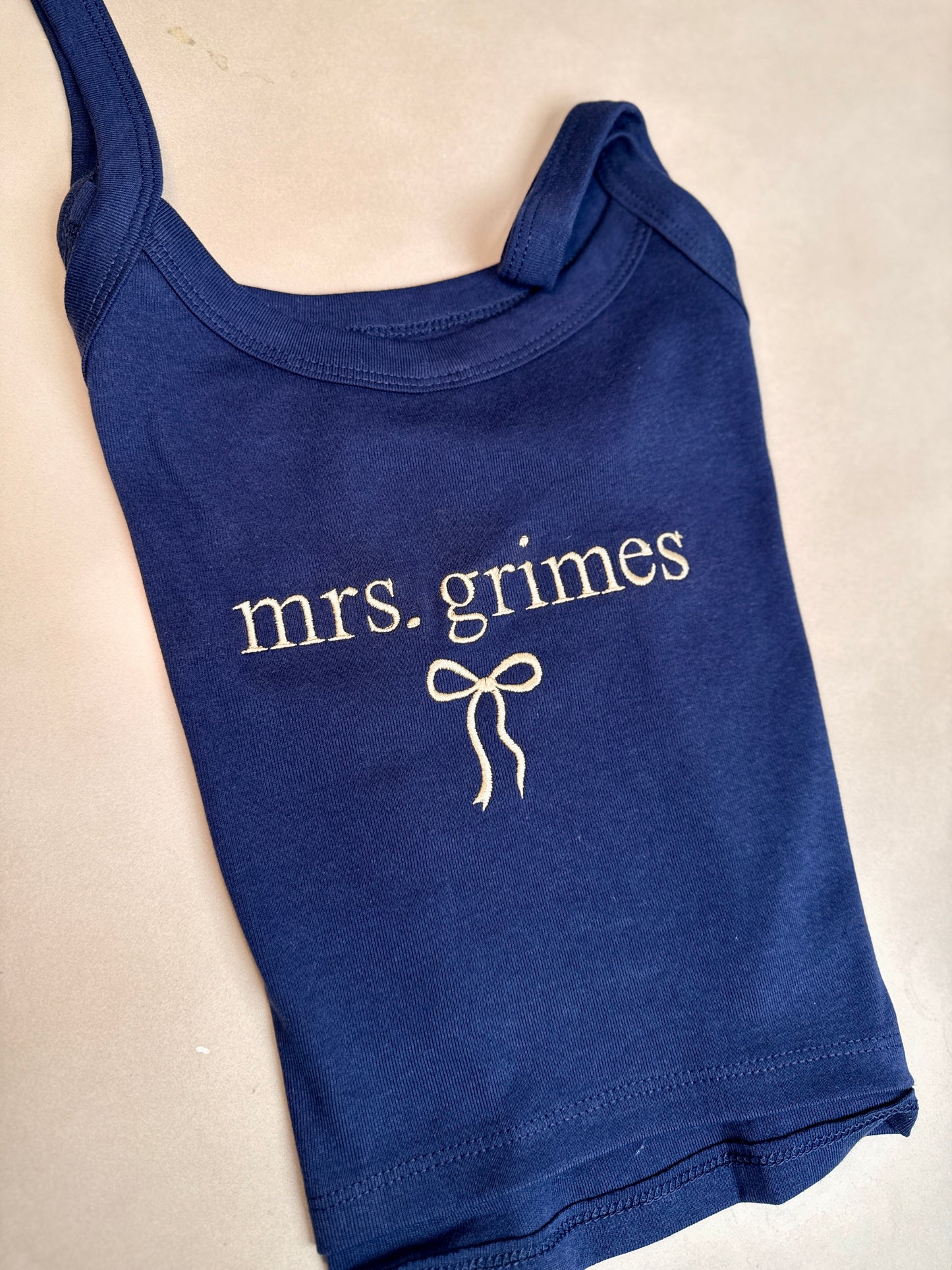 Custom Bride Tank Top Personalized Future Mrs Embroidered Spaghetti Strap Crop Top Bachelorette party Engagement Bachelorette Bridal Gift