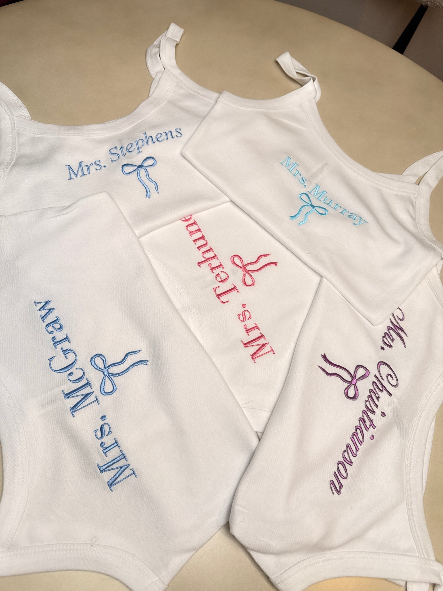 Custom Bride Tank Top Personalized Future Mrs Embroidered Spaghetti Strap Crop Top Bachelorette party Engagement Bachelorette Bridal Gift