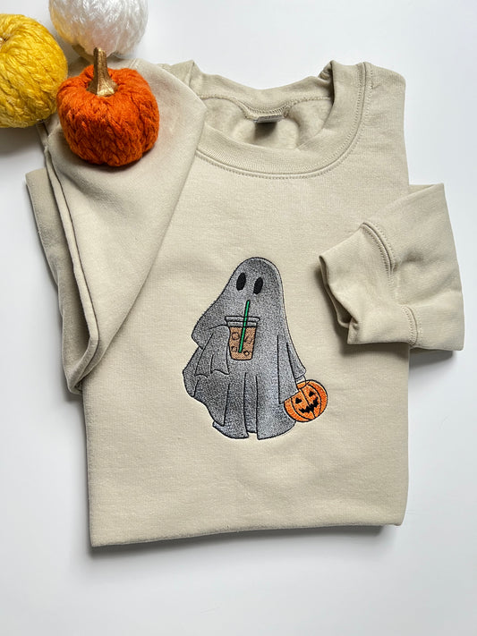 Iced Coffee Drinking Ghost Crewneck sweatshirt