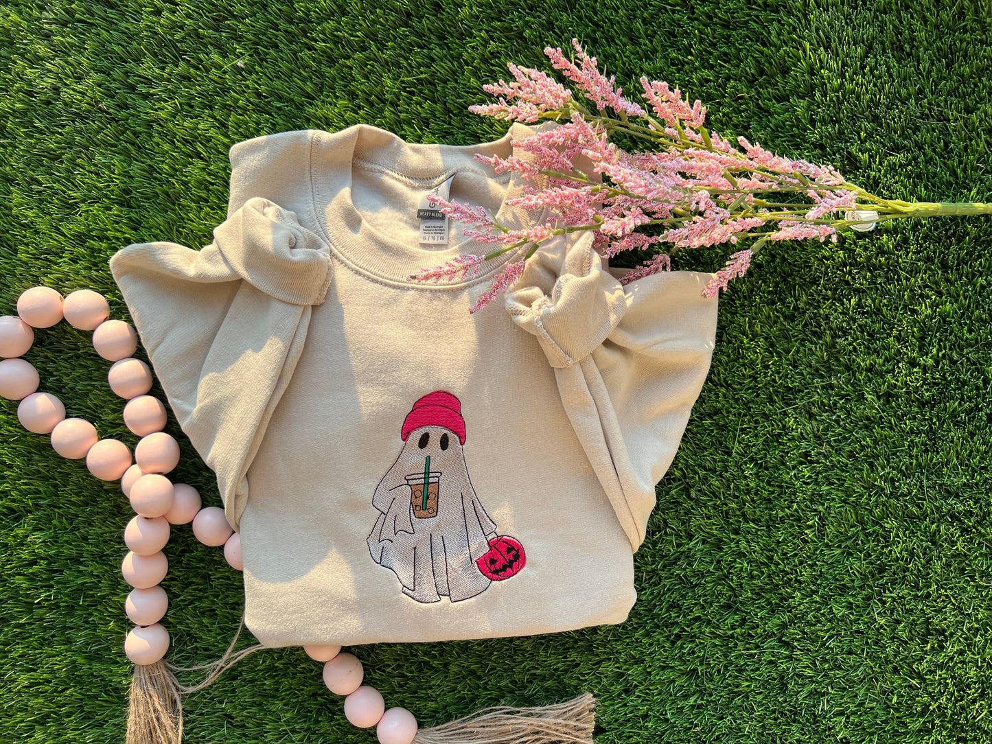 Iced Coffee/ Matcha Drinking Ghost Crewneck sweatshirt