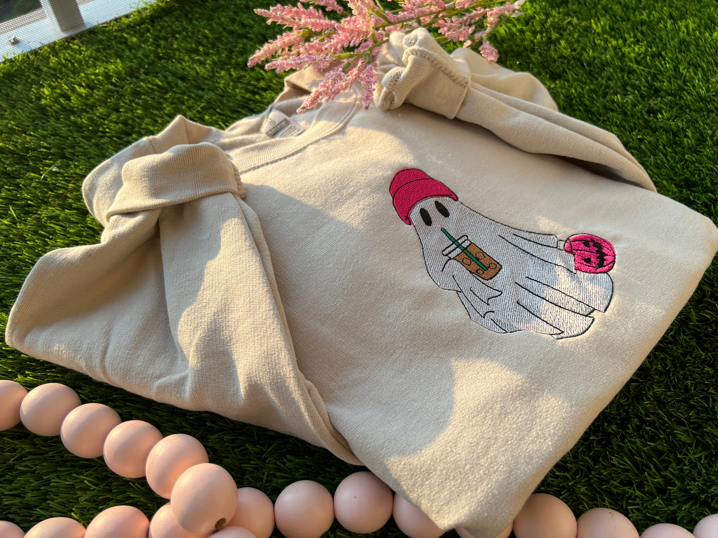 Iced Coffee/ Matcha Drinking Ghost Crewneck sweatshirt