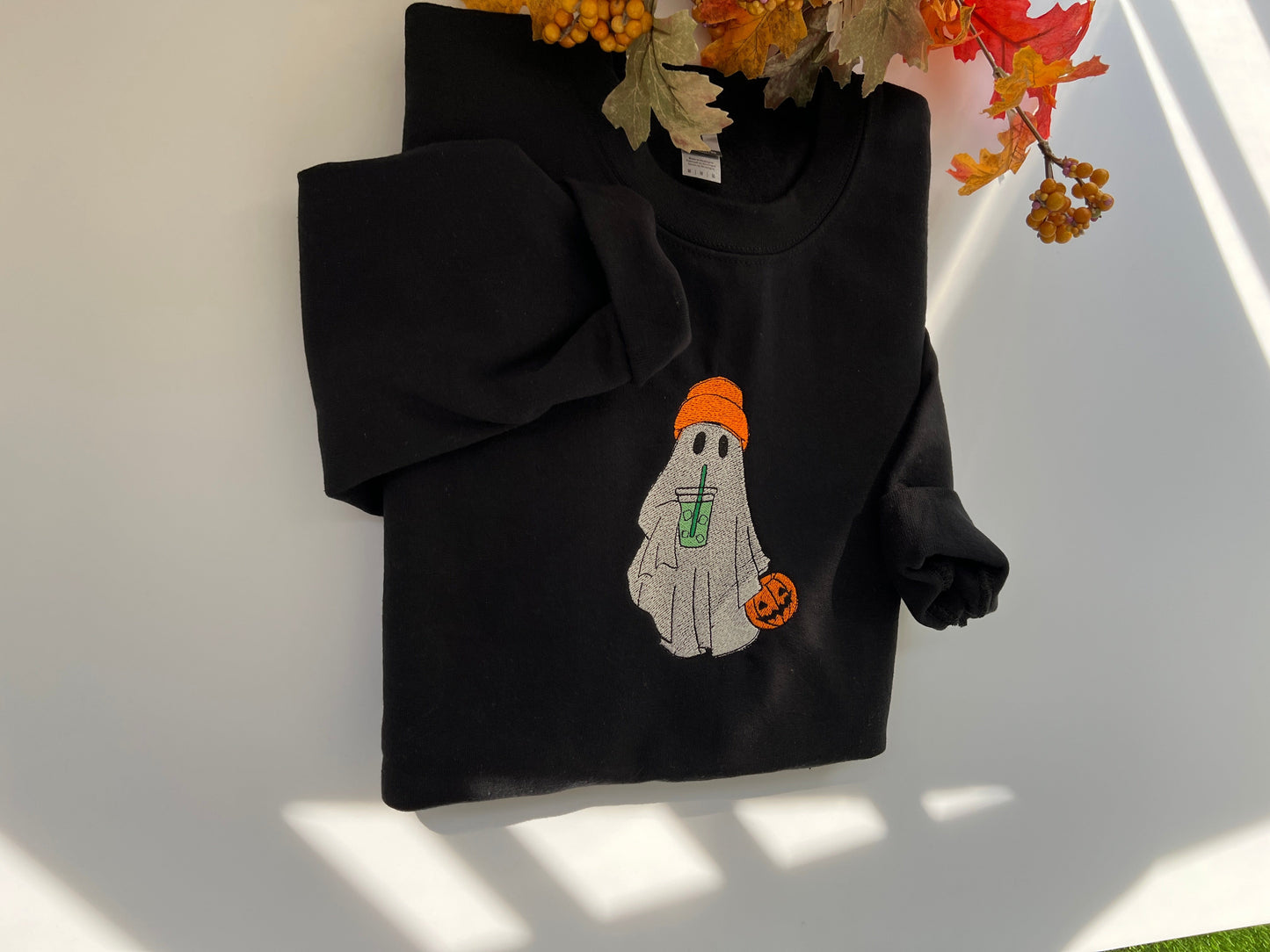 Iced Coffee/ Matcha Drinking Ghost Crewneck sweatshirt