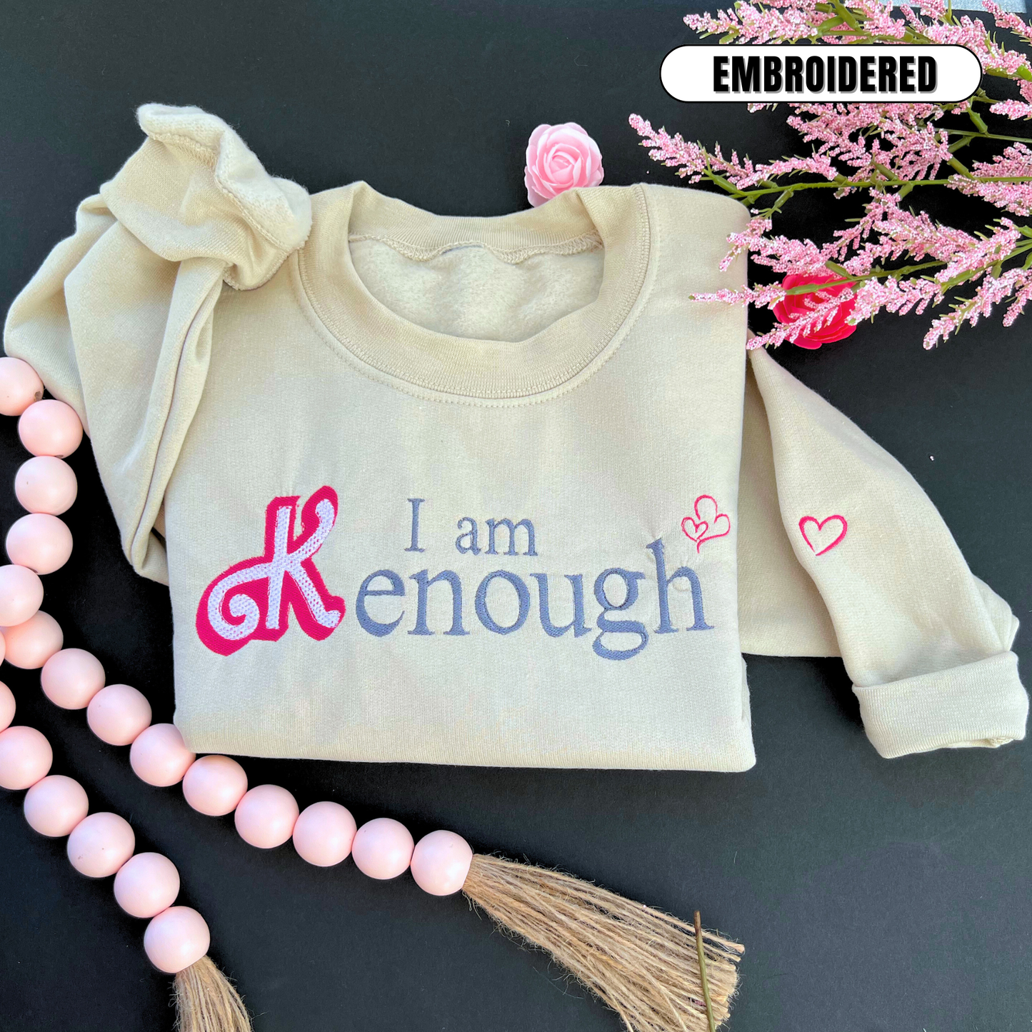 I am Kenough embroidered crewneck sweatshirt