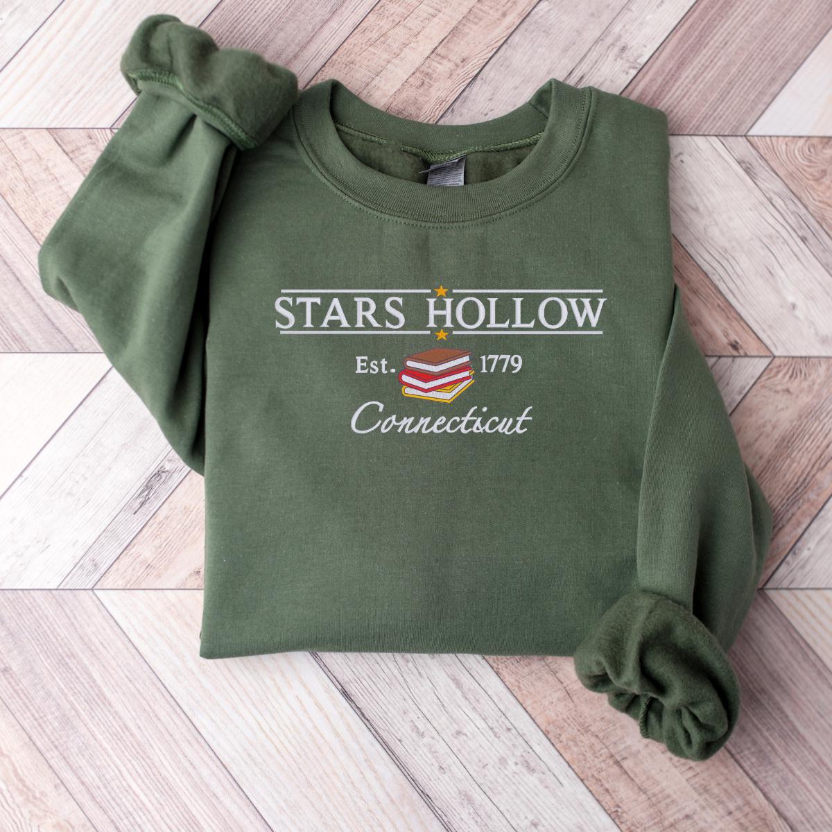Stars Hollow Book Lover Embroidered Sweatshirt Luke's Diner Sweater