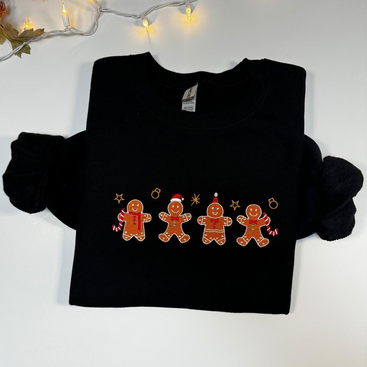 Gingerbread Christmas Embroidered Crewneck Sweatshirt Xmas Holiday Cozy Vintage Ginger Bread Dessert Design