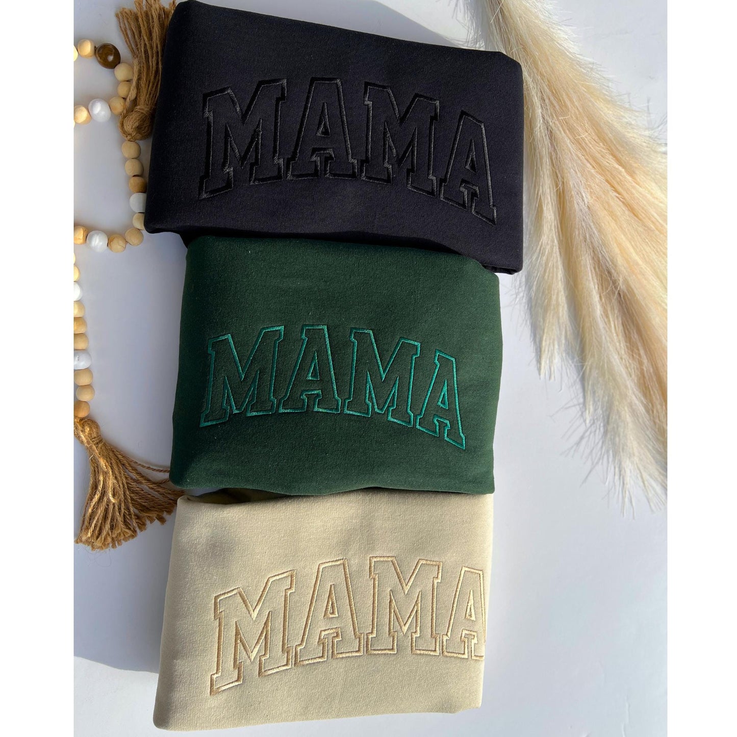 Custom Mama Embroidered Outline Crewneck Sweatshirt, Minimalist Mom Sweater, Mother’s Day Gift for Moms