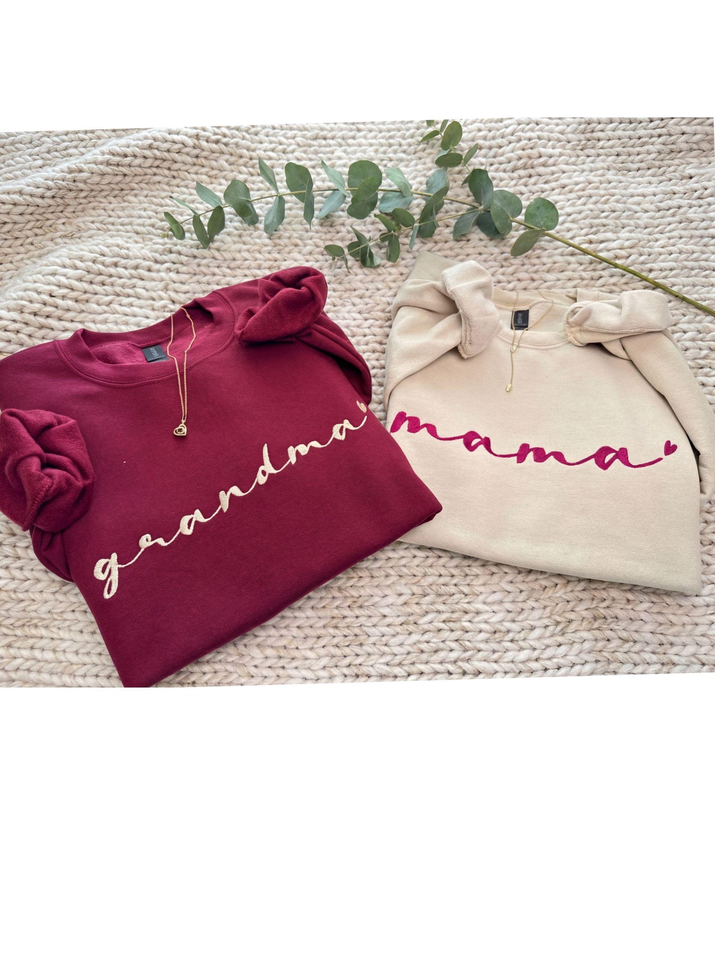 Custom Grandma Embroidered Sweatshirt  Mama Auntie Sweatshirt, Personalized Name Sleeve, Mother's Day Gift, Personalized Grandma Name text