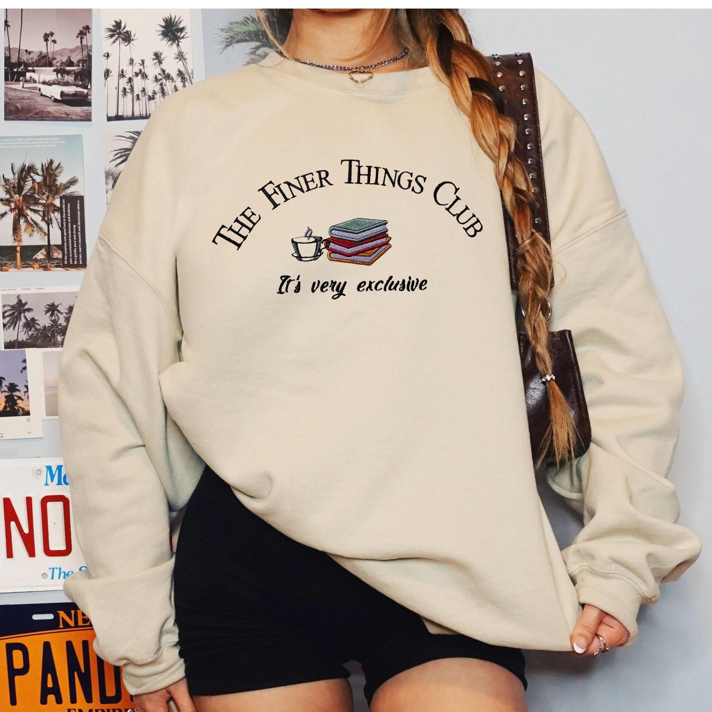 Finer Things Club Office Fan Merch Embroidered Crewneck Sweatshirt gift