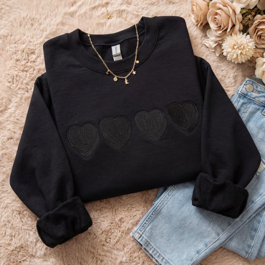 Personalized Embroidered Candy Heart MAMA Sweatshirt Customizable Mothers day Gift Personalized