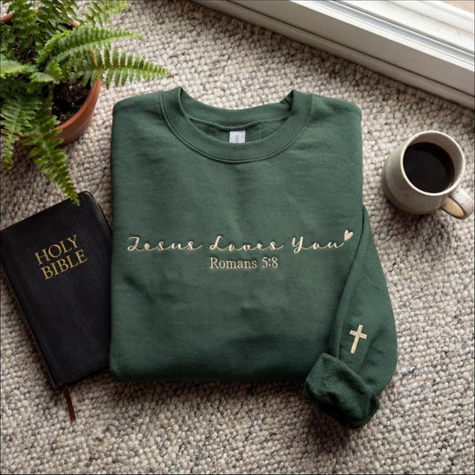 Custom Bible Verse Embroidered Sweatshirt • Christian Gift