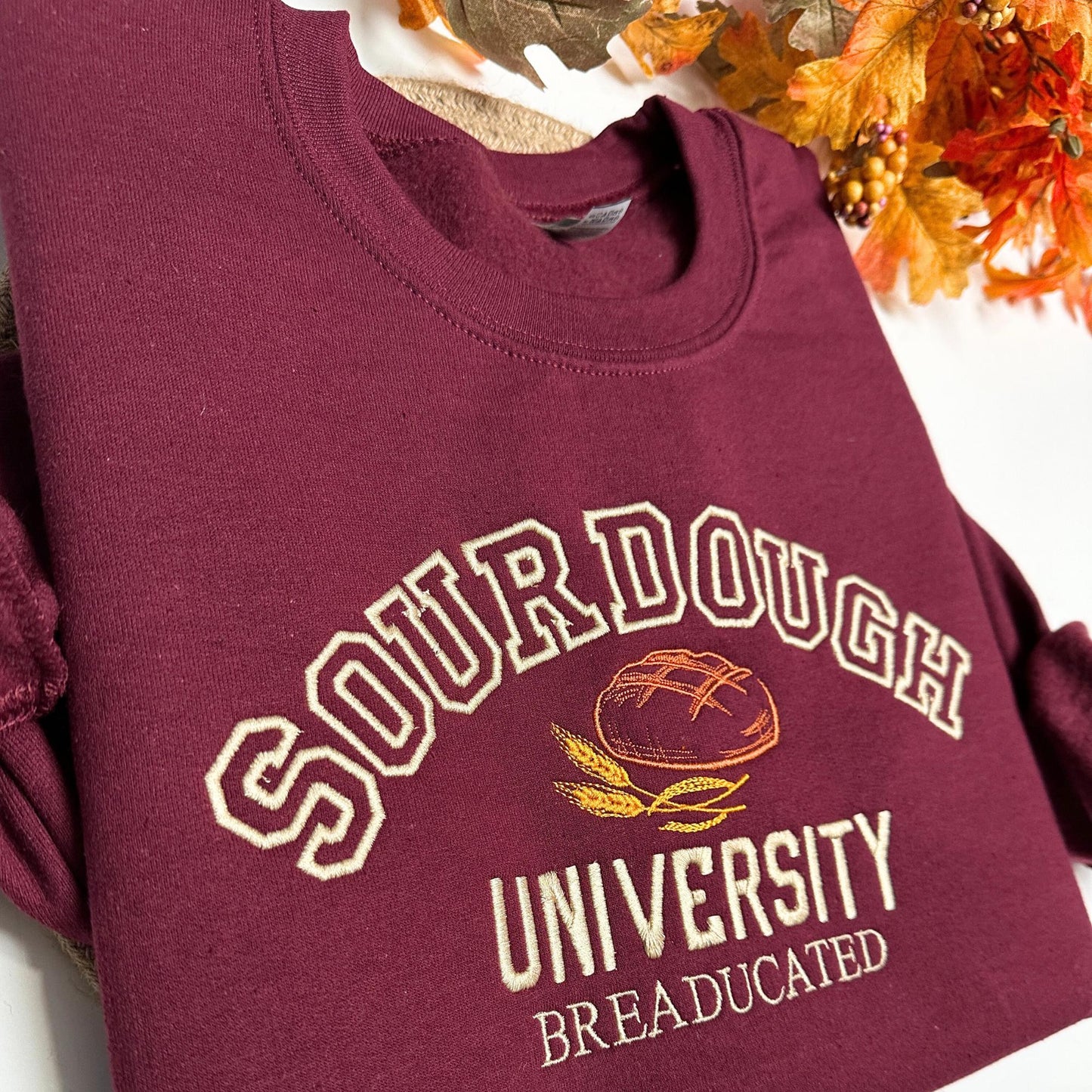 Sourdough University Embroidered Sweatshirt – Custom College Varsity Hoodie