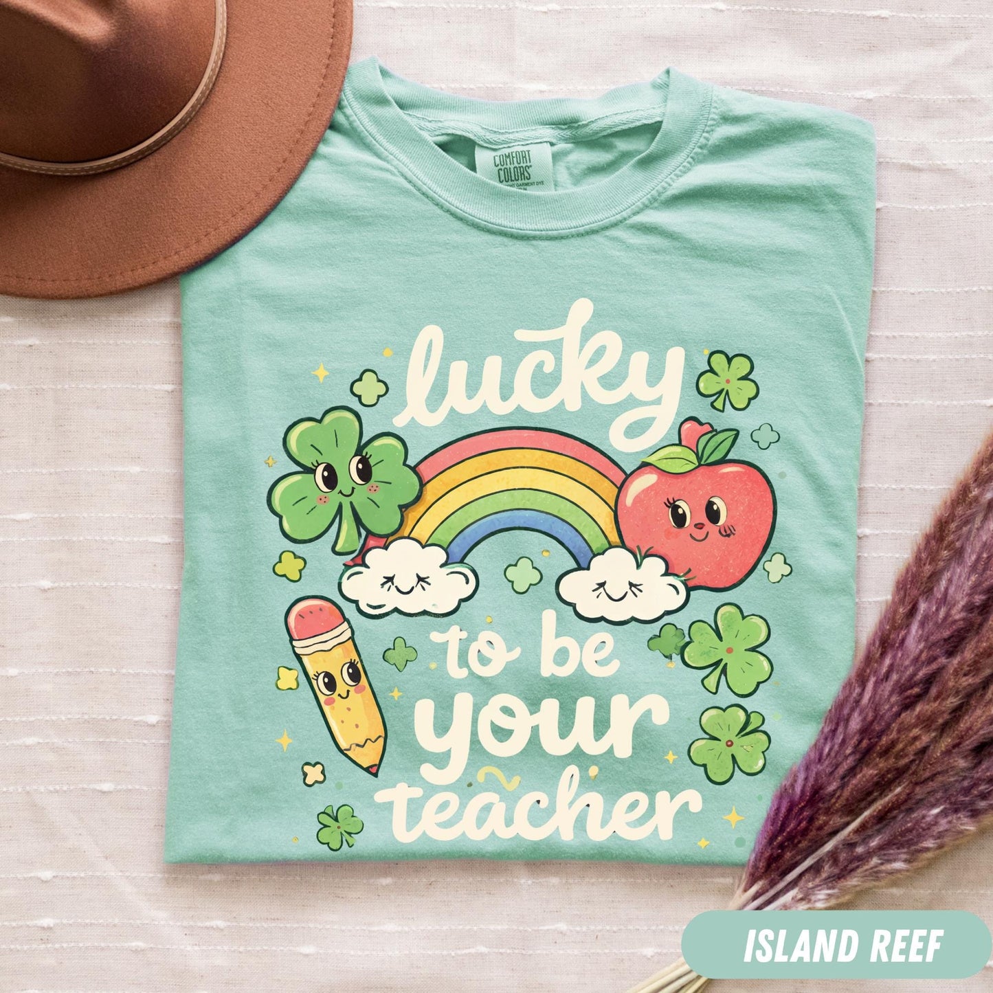 Lucky Teacher St. Patrick's Day Sweatshirt, Irish Shamrock Teaching Tee