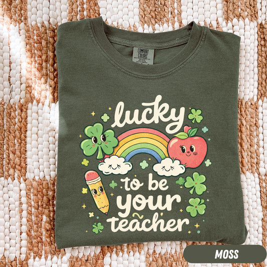 Lucky Teacher St. Patrick's Day Sweatshirt, Irish Shamrock Teaching Tee