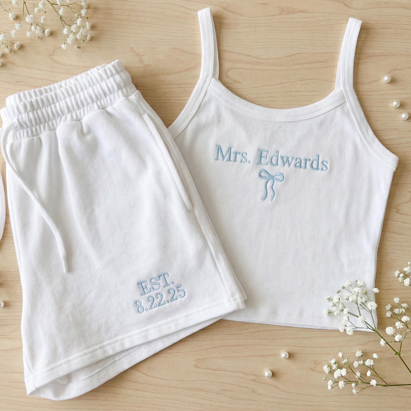 Custom Bride Tank Top Personalized Future Mrs Embroidered Spaghetti Strap Crop Top Bachelorette party Engagement Bachelorette Bridal Gift