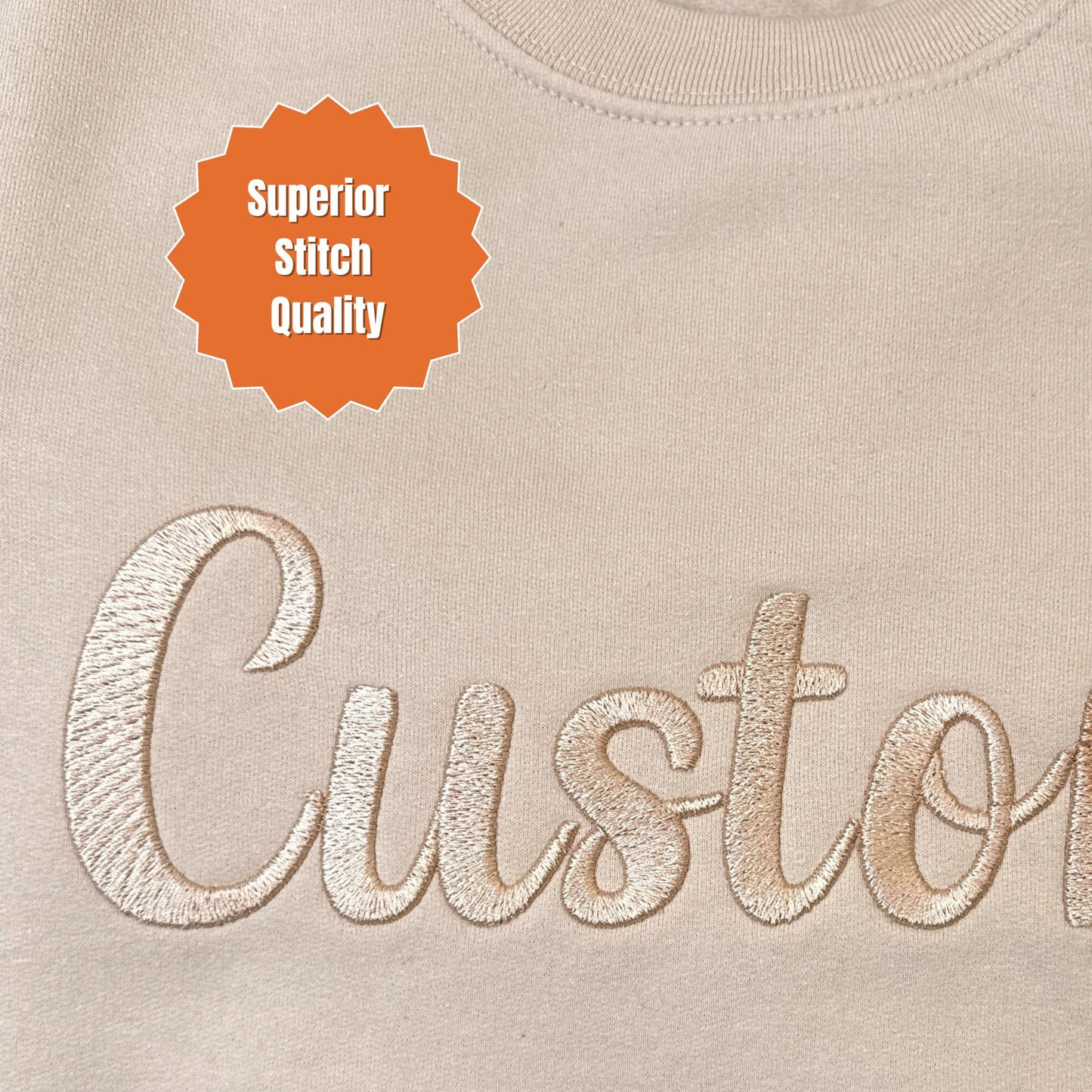 Custom Puff Embroidery Unisex Crewneck Sweatshirt Customizable 3D Lettering Personalized Raised Text Name Logo Gift Embroidery On Sleeve