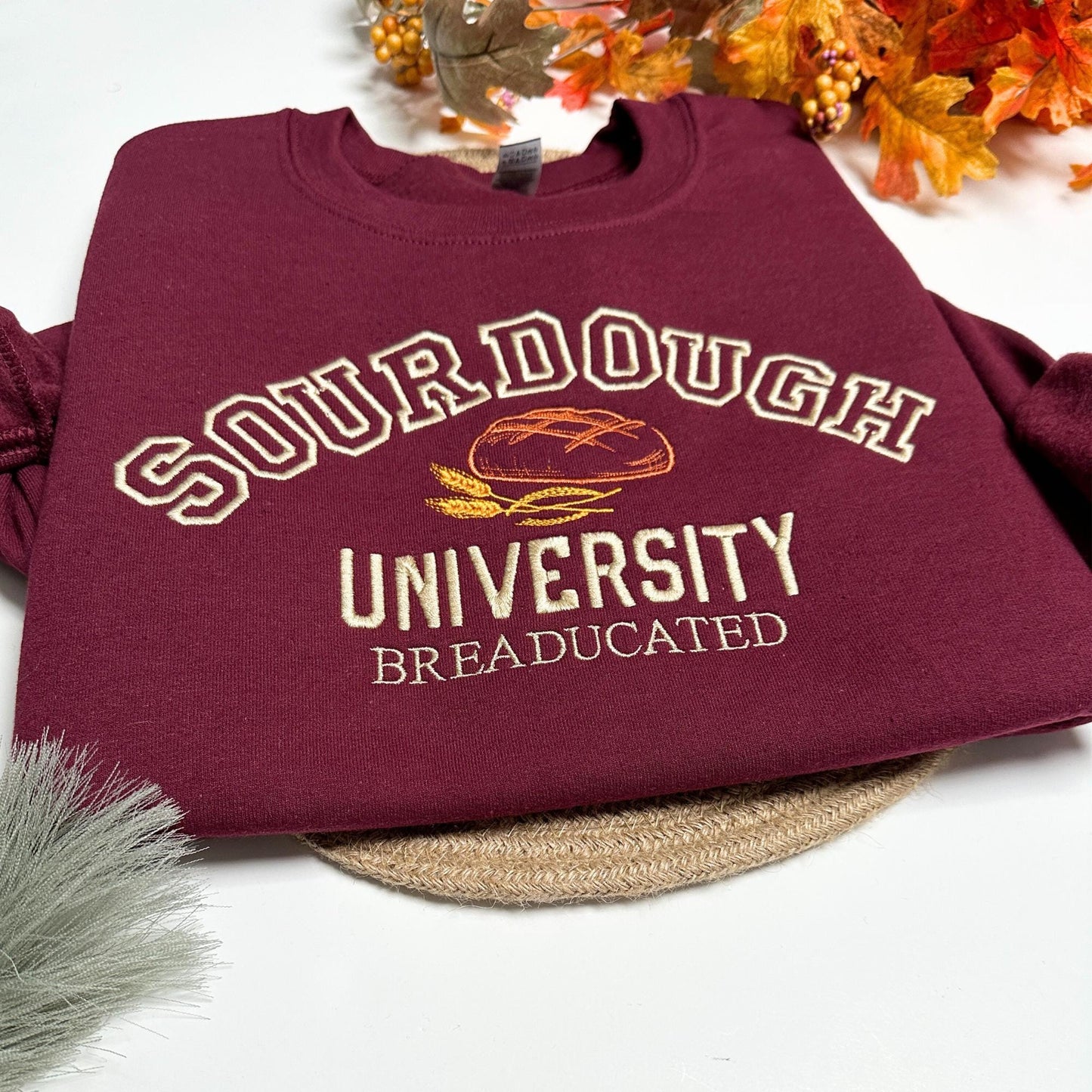 Sourdough University Embroidered Sweatshirt – Custom College Varsity Hoodie