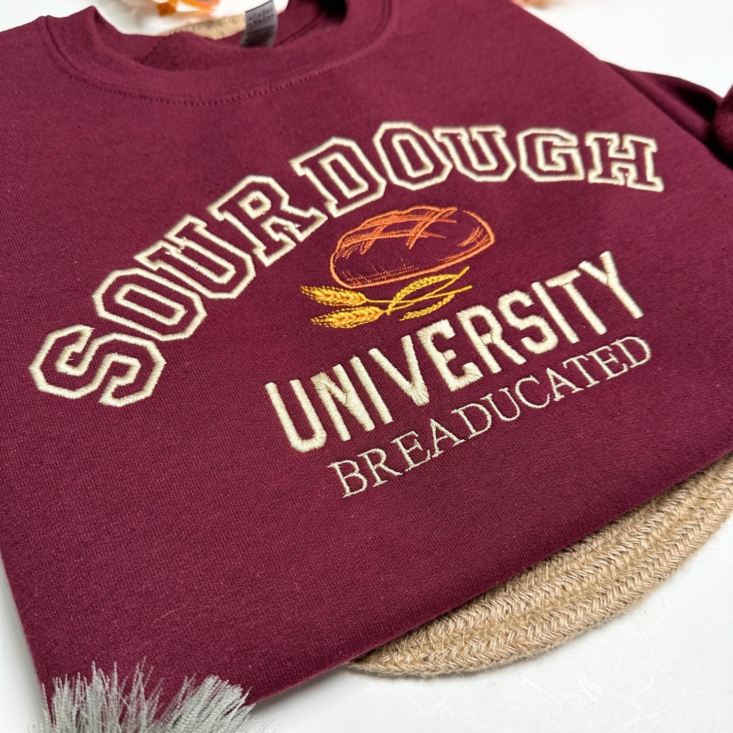 Sourdough University Embroidered Sweatshirt – Custom College Varsity Hoodie