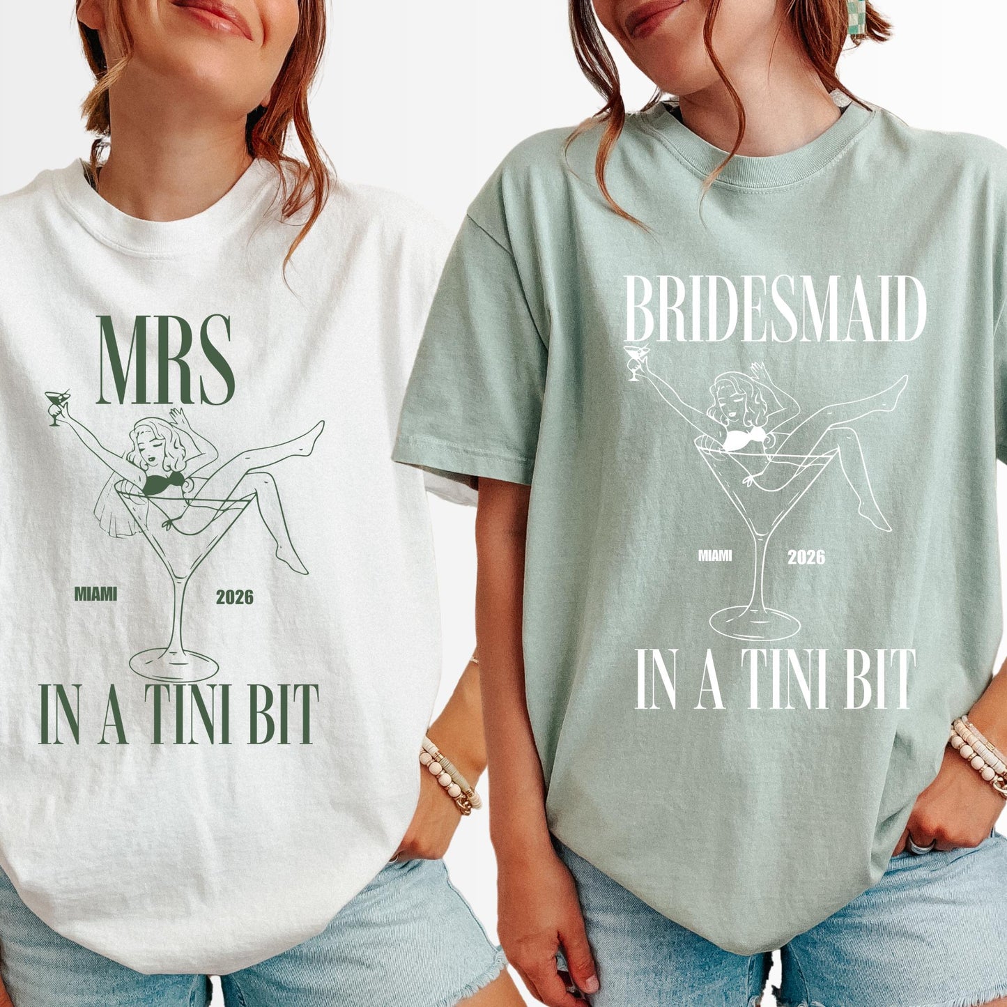 Custom Martini Bridal Party Shirt, Future Mrs Bridesmaid Bachelorette Outfit