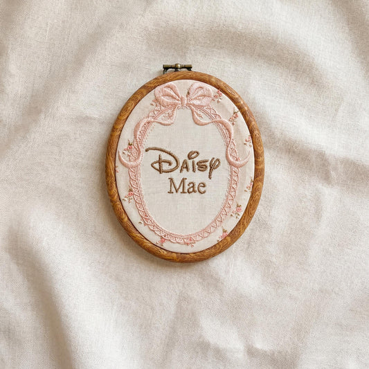 Custom Embroidered Baby Name sign Girl Baby Birth Announcement Sign for Hospital-Vintage Nursery Wall Hanging Baby Shower Gift for new Moms