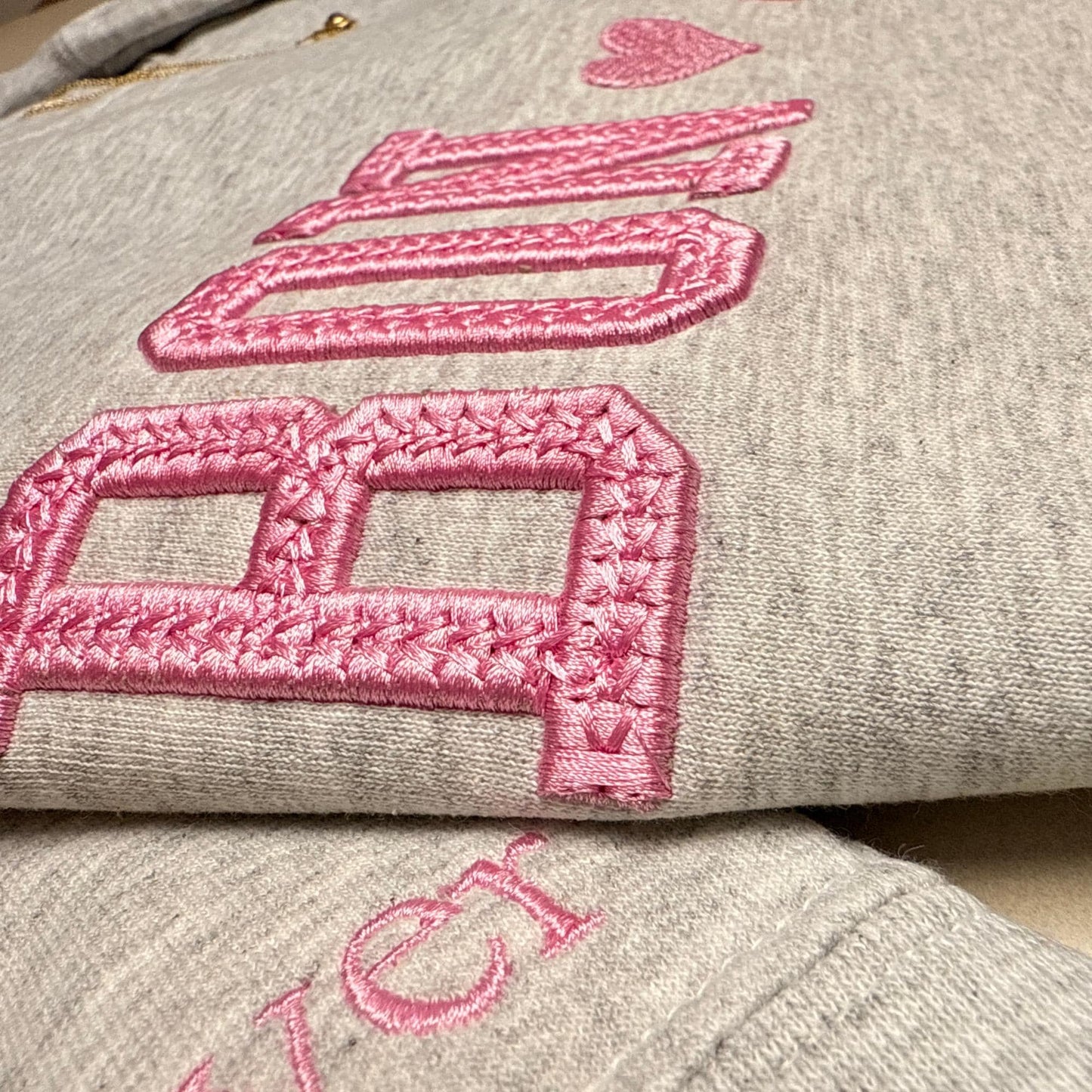 Custom Puff Embroidered Sweatshirt, Unisex Crewneck, Cotton Blend Fabric